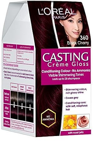 L'Oreal Paris Casting Creme Gloss, Black Cherry 360, 87.5g+72ml