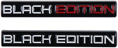BYOBYO 2Pcs Car Emblem 3D Metal Badge Stickers Letter  Black Edition 4.1x0.59inch Decals for Car Truck