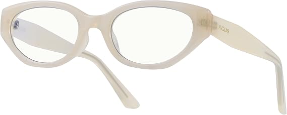 Blue Light Blocking Glasses for Woman, Trendy Cat Eye Oversized Computer Bluelight Eyeglasses AB2211 (Beige Frame)