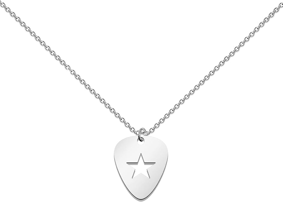 TGBJE Musical Lover Gift Musicals Inspired Gift Guitar Pick Necklace Star pendant Jewelry