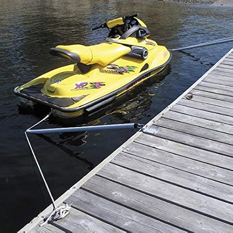 Dockmate Mooring Arms for Boats up to 2,000 lb, 4 ft, Set of 2 | Bungee lines let craft ride tidal action, arms pivot onto dock when not in use, adjustable to fit various boat sizes
