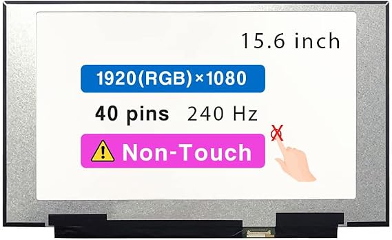 15.6" Screen Replacement LQ156M1JW03 LQ156M1JW09 for ASUS Rog G531 GL531 G531G GX531 G531GU G531GW GL531G GL531GW GX531G FHD 1920x1080 40 pin 240Hz LCD Non-Touch Screen Display Panel