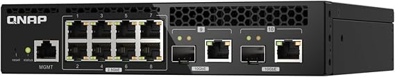QNAP QSW-M2108R-2C-US 10-Port 10GbE Half-Width Rackmount Switch