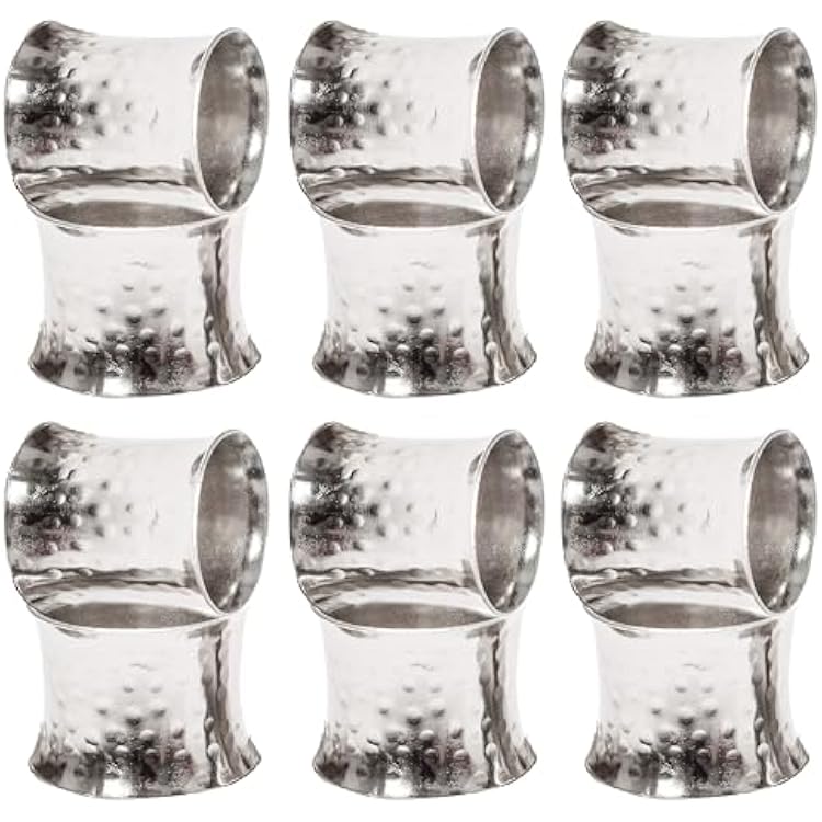 CLEENTABLE Farmhouse Napkin Rings Metal Spiral Napkin Rings -12 Pcs, Handcrafted Napkin Holders Buckles for Family Dinner, Christmas, Wedding, Party, Table Decorations Silver