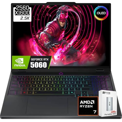 Lenovo Legion 5 15.1 WQXGA OLED 165Hz Gaming Laptop, NVIDIA GeForce RTX 5060 8GB GDDR7, AMD Ryzen 7-260>Intel i9-13905H, WiFi 7, RGB Backlit, Win11 Home, W128GB PSD64GB|4TB SSD