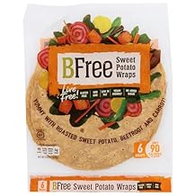 BFREE Gluten Free Tortillas - Sweet Potato Wraps, 8.89 Ounce | Low Carb | 6 Gluten Free Wraps per pack [6 Packs per Case]