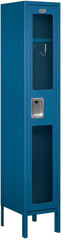 Salsbury Industries S-61152BL-U 12" Single Tier, 1 Wide x 5 Feet High x 12 Inches Deep, Unassembled See-Through Metal Locker, Blue