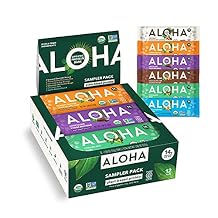 ALOHA Organic Plant Based Protein Bars - Peppermint White Chocolate, Vegan, Low Sugar, Gluten-Free, Paleo, Low Carb, Non-GMO, No Stevia, No Erythritol - LIMITED EDITION, 12 Count Pack of 1