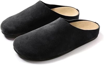 Suede Clogs for Women Round Toe Mule Shoes Soft Cork Footbed Slip On Lightweight Casual Sole Flats Low Heel Mules Comfortable Outdoor Slippers with Arch Support