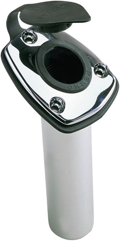 Perko 1205DP0CHR Angled Flush Mount Rod Holder, Chrome,Black