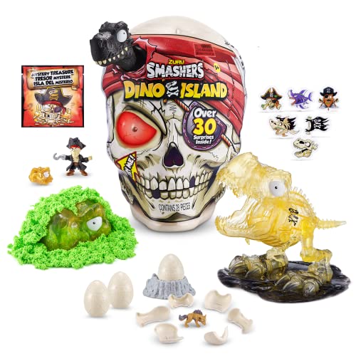 ZURU Smashers Dino Island Giant T-Rex Skull with 30 Surprises and Mini Eggs, Dinosaur Discovery Toy, Age 5