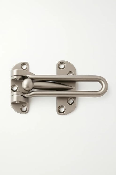Zamak Döküm Kapı Emniyet Kilidi, Ayarlanabilir, Kapı Emniyet Kelepçesi, 10 cm, Renk Seçenekli, Yarım Açılabilir, Güvenlik Kilidi, Kolay Montajlı, Kilit Aksesuarı (Saten)