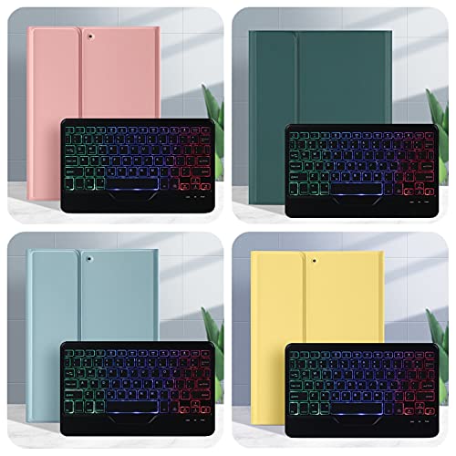 7-Color Backlit iPad Air Air2 iPad5 iPad6 iPad 9.7 inch Keyboard case Magnetic Detachable Smart Bluetooth Keyboard Cover Built-in Pencil HolderiPad5iPad6AirAIr2, Blue