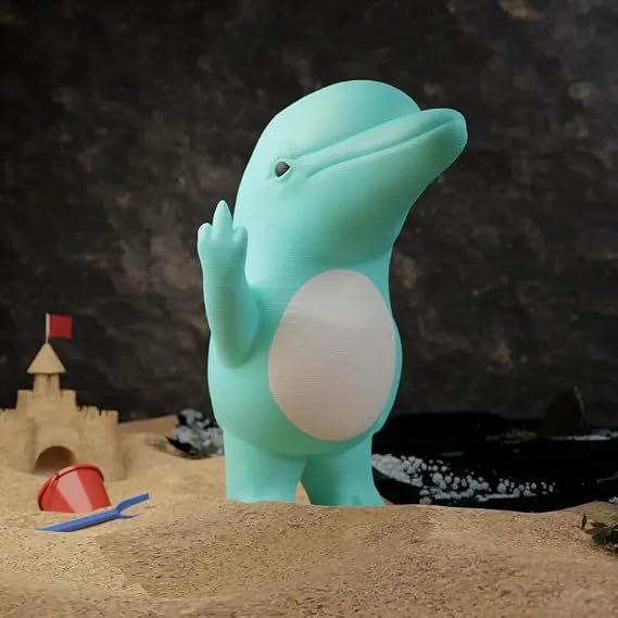 Funny Animal Middle Finger Desktop Statue - for Home Office Desk Tabletop Bathroom Decoration, Ornament Gift, Interesting Christmas Stocking Stuffer (Dolphin)