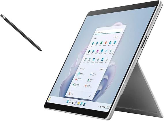Microsoft Surface Pro 9, 13.3" Touchscreen 2-in-1 Tablet, 12th Gen Intel Core i7-1255U, Intel Iris Xe Graphics, 16GB DDR5 RAM, 256GB SSD, Windows 11h, Platinum, Device Only, with Stylus Pen