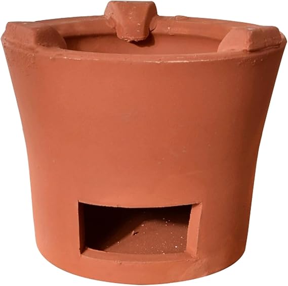 Red Clay Charcoal Stove, Outdoor Portable Charcoal Stove, Indoor Charcoal Grill, Multifunctional, Camping Barbecue Tool, for Home, Camping, Cooking