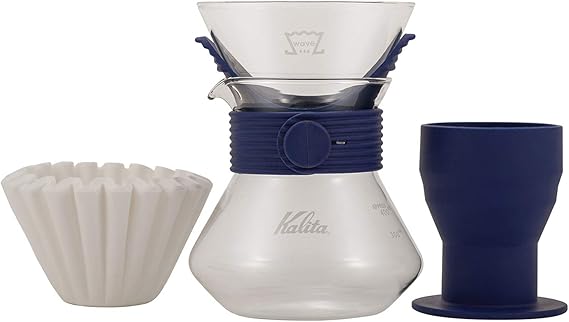 Kalita Wave Style UP Set, Size 185, 500ml Server, Blue | 500ml Server