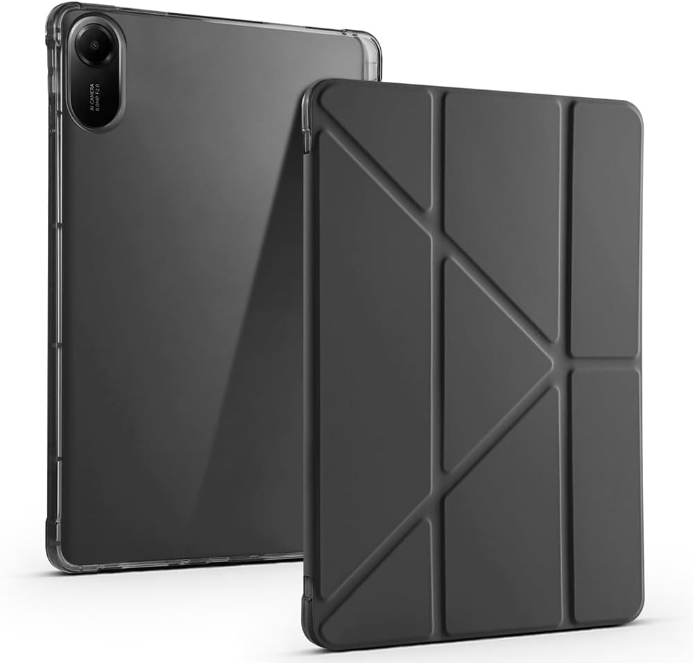 Xiaomi Redmi Pad 2 ile Uyumlu Kılıf Silikon Yumuşak Kalem Bölmeli Esnek 4 Farklı Stand Olabilen Tablet Kılıfı Siyah