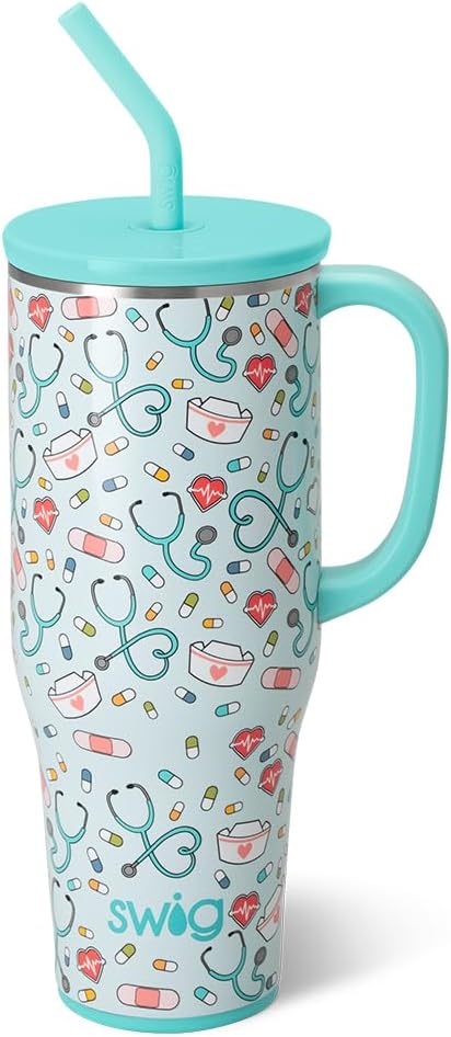 Swig Life 40oz Insulated Mega Mug with Handle & Straw, Scrub Life