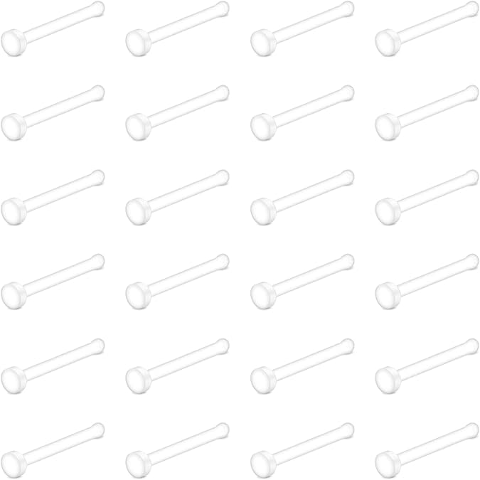 Briana Williams 40pcs 48pcs Clear Nose Studs 20g Clear Nose Rings for Work Plastic Nose Rings for Surgery Flexible Nose Piercing Retainer 20 Gauge Nose Retainer 1.5mm 2.0mm 2.5mm 3.0mm Flat Ball Top