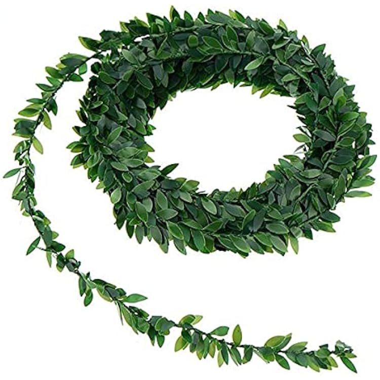 7.5 M 295 inch Garland Foliage Green Leaves Artificial Wreath Fake Vine for Wedding Party Wall Crafts Home Decor