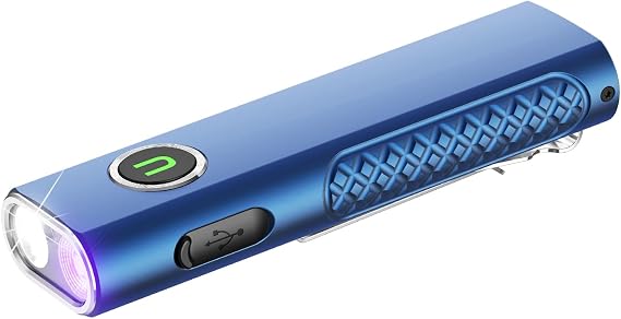 ULTRAFIRE Flat EDC Flashlight with White Light, UV and Red Light, 1200 Lumens Rechargeable Triple Light Flashlight, Magnetic Compact Pocket EDC Light for Outdoors, Work, Emergency S3