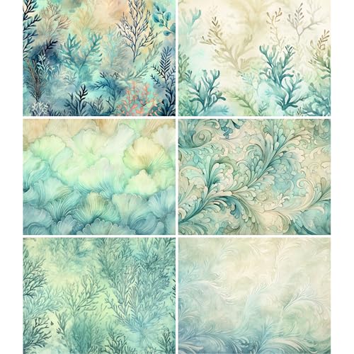 Seaweed n Reef Rice Papers, 8 x 10.5 inch Decoupage Paper Design for Furniture, Mixed Media, Cards & Crafts, Decoupage by CRAFT KREATIVELY