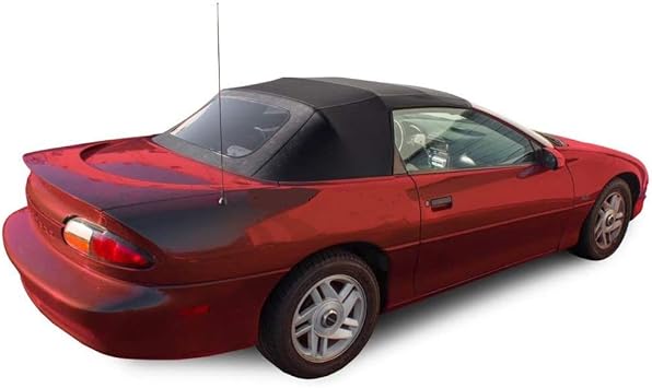 Compatible With Chevrolet Camaro 1994-2002 Convertible top & plastic window Black Sailcloth (1 piece Easy install)