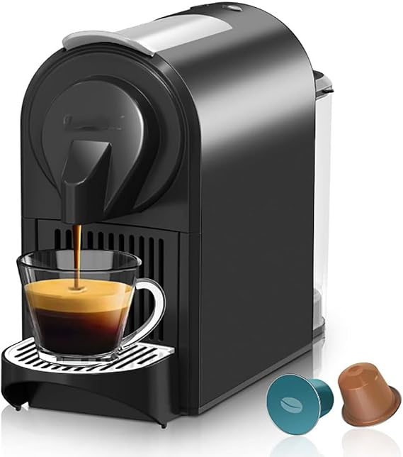 Coffee Machine, Espresso Machine, Suitable for 99% Of Nespresso Capsules, 800ml Removable Water Tank, ODE Italian Pump 20 Bar, Domestic Fully Automatic Compact Grinder and Capsule Maker