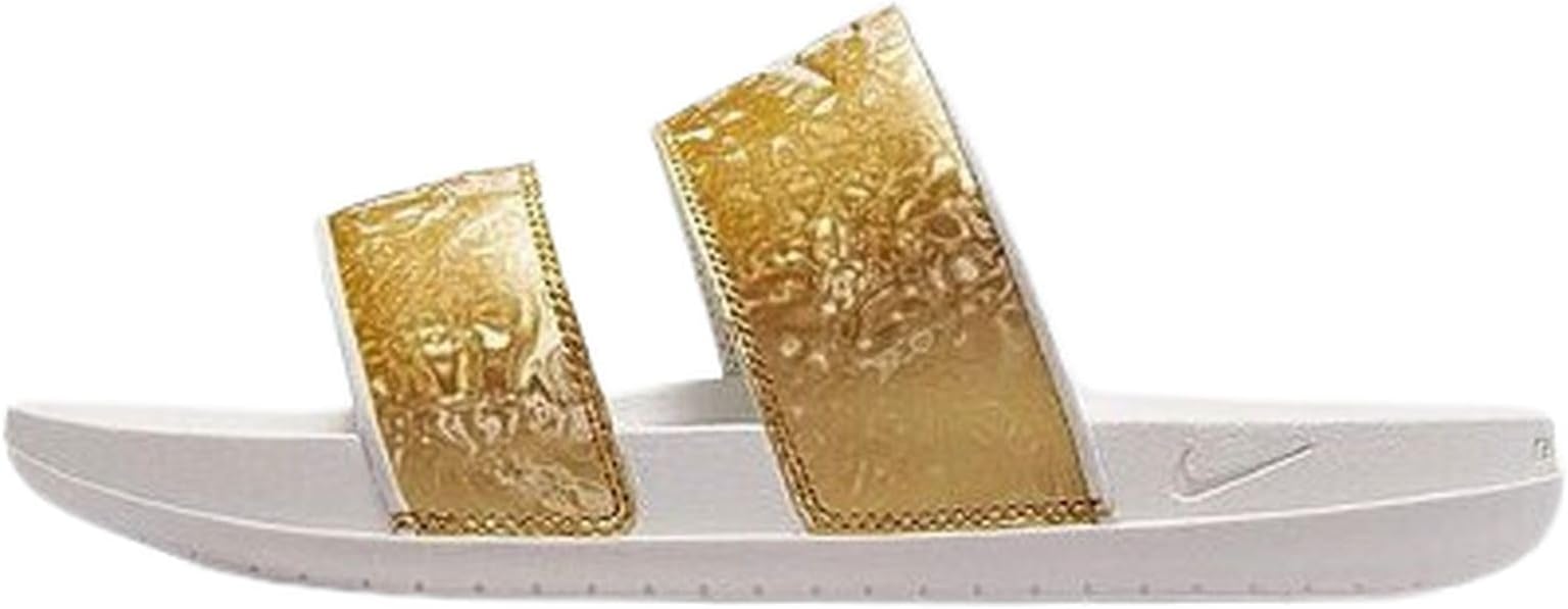 Nike Women's Offcourt Duo Slides (8, Metallic Gold/Phantom)