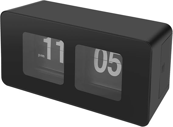 Automatic Retro Flip Digital Desk Clock - Classic Nostalgic Table Page Turning Display for Bedroom, 23A