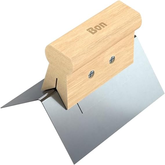 Bon Outside Corner Tool Stainless Steel 1/8 Inch Blade with Durable Wood Handle | Clean Finishing on Drywall, Plaster, Mortar, and Stucco Corners