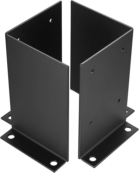 Heavy Duty Wood Fence Pergola Brackets - Adjustable Deck Post Anchor, Fence Post Holder Support Base for Railing, Mailbox, Floor