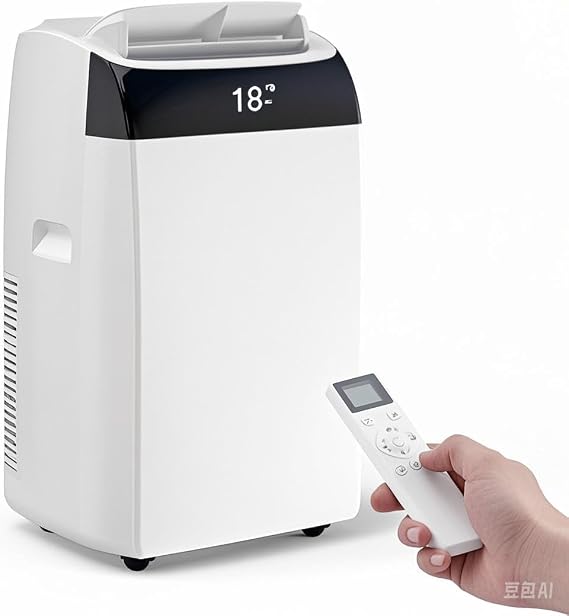 14,000 BTU Portable Air Conditioner Cools up to 750 Sq.Ft, 3-in-1 Quiet Portable AC Unit with Remote Control & Installation Kits for Large Room, 3 Speed, Auto Swing, 24H Timer