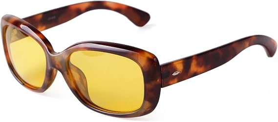 ADE WU Rectangle Sunglasses for Women Polarized UV Protection Black Tortoise Shell Frame