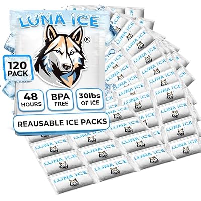 Dry Ice Packs for Shipping - Long Lasting ice Packs - 24 Hour Freeze Power - BPA Free - 120 Pack Bulk 30 lb Hielo Seco - Reusable Gel Bricks for Food