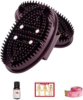 Beauty Salon Professional Custom Meridian Brush, Handheld Massage Comb, Whole Body Relaxation Massage Comb，Send Essential Oilacupoint mapTape Measure with Magnetic Therapy Color : Brown