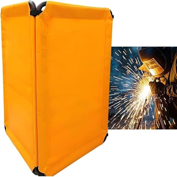 TIST Heavy Duty Welding Blankets 2-Panel Welding Screen with Frame - Portable Fireproof Curtain for Workshops & Job Sites Welding Safety Blankets