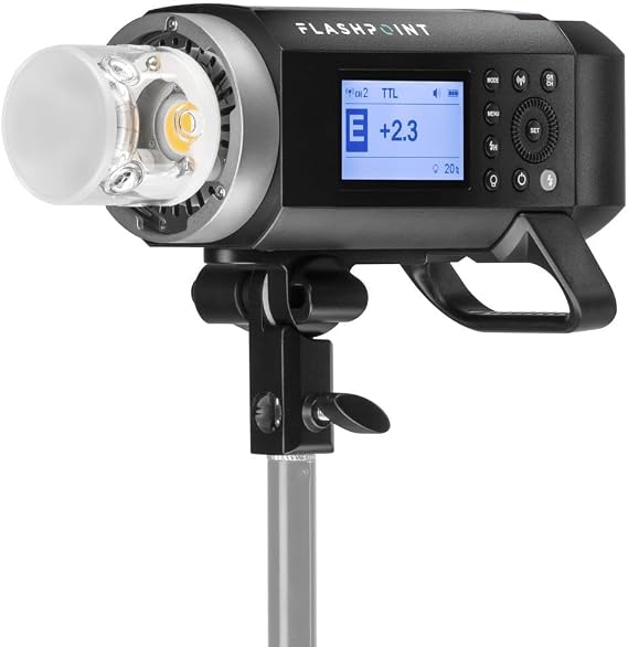 Flashpoint XPLOR 400PRO TTL Battery-Powered Monolight with Built-in R2 2.4GHz Radio Remote System (with Bowens Mount Adapter) - Godox AD400 Pro + Glow EZ Lock Collapsible White Beauty Dish (42")