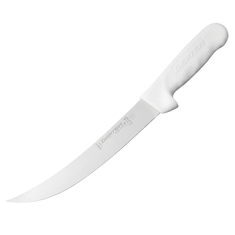 Dexter-Russell 8-inch Breaking Knife | High Carbon Steel Blade | White Polypropylene Handle | Professional-Grade Sani-Safe Series | S132N-8