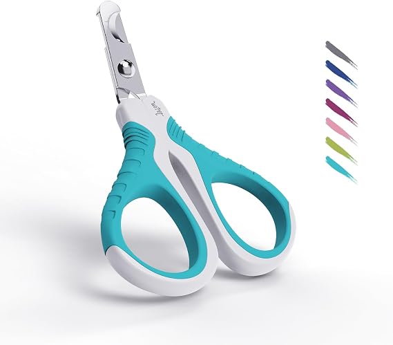 WePet Pet Nail Clippers U07.1, Professional Claw Trimmer, Bended Scissor Special for Cats, Kittens, Dogs, Puppies, Small Animals, White/Pine Green