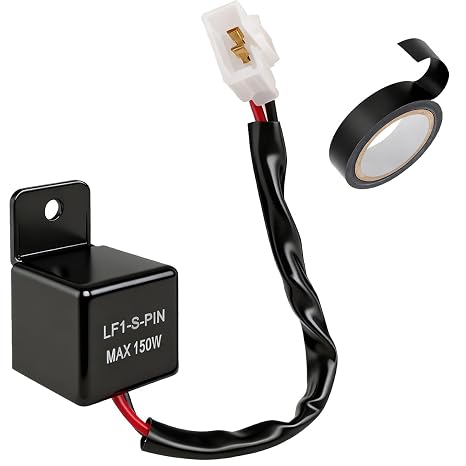 2-Pin 12V LED Indicator Relay Flasher Relay for Motorcycle Car Turn Signal Flashing Indicators for Kawasaki for Yamaha for Suzuki for Honda, Fix LED Turn Bulbs Hyper Blink Issues