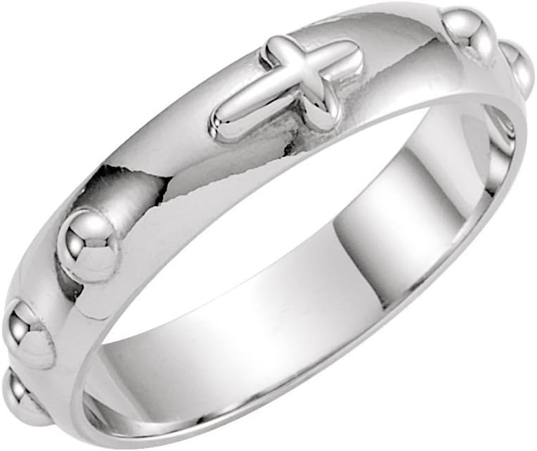 Bonyak Jewelry Sterling Silver Rosary Ring - Size 8