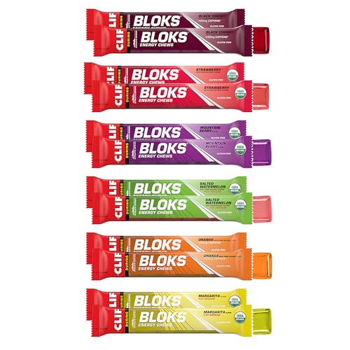 CLIF BLOKS - Energy Chews - Variety Pack - Non-GMO - Plant Based - Fast Fuel for Cycling and Running - Quick Carbohydrates and Electrolytes - 2.12 oz. Packets 12 Count