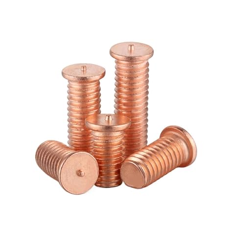 Copper Plated Steel Weld Studs - M3 M4 M5 M6 M8 - Capacitor Discharge Welding Studs for Metal Fabrication(M6 x 40mm,100)
