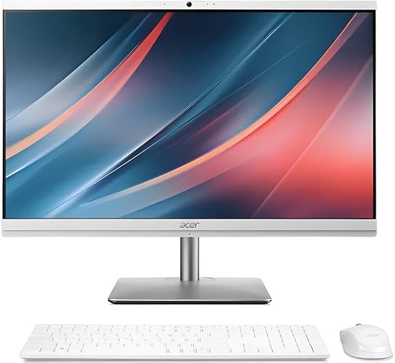 acer Aspire C24-195ES 23.8" All-In-One Desktop PC | Intel Core Ultra 5 125U | AI Enabled CPU | 16GB RAM | 512GB SSD | Full HD LED LCD Display | Dual speakers | 5MP Webcam | Windows 11 Home | White