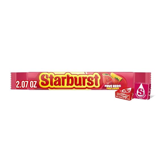 STARBURST FaveREDs Fruit Chews Candy Single Pack, 2.07 Ounce