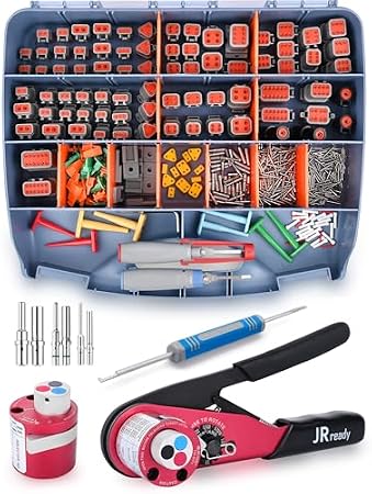 JRready Deutsch Connector Kit with New Turret Deutsch Crimp Tool