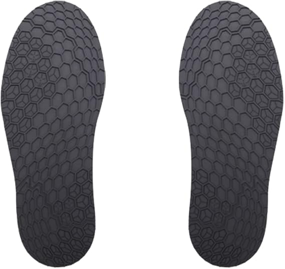 Black Anti-Slip Hexagonal Honeycomb Pattern Rubber Sole Replacement DIY Shoe Insert, 13" x 4.92"