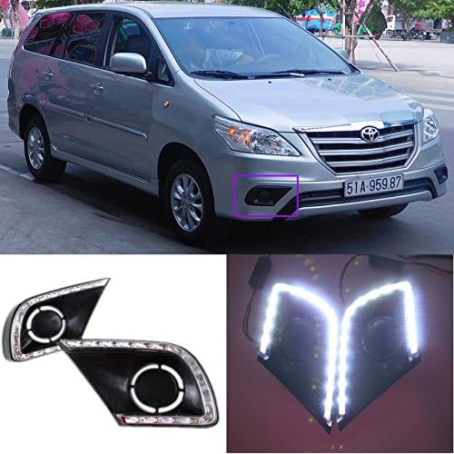 LED Daytime Running Lights LED DRL Daylight Fog Lamps Kit for Toyota INNOVA 2013-2015
